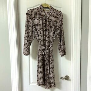 CAbi Black and Pink Midi Dress